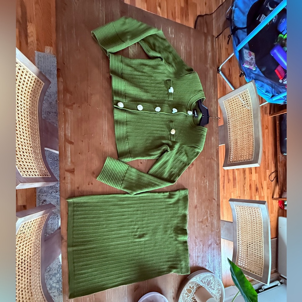 Express Olive Green Military Inspired Skirt Set - Picture 11 of 11